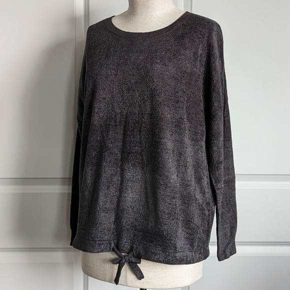 Barefoot Dreams Pullover Top Slouchy CozyChic Ultra Lite® Knit Carbon M NWT - Picture 11 of 14